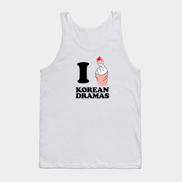 i love korean drama finger heart black Tank Top by Typography Dose